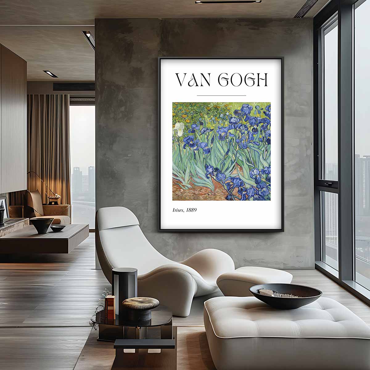 Van Gogh's Irissen 1889 Kunstwerk-canvas-dibond-plexiglas-wanddecoratie-WallArtistic