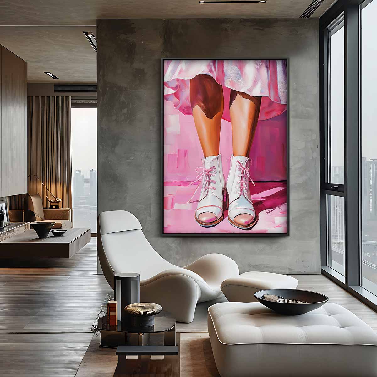 Vrolijke Stappen Kunstwerk-canvas-dibond-plexiglas-wanddecoratie-WallArtistic