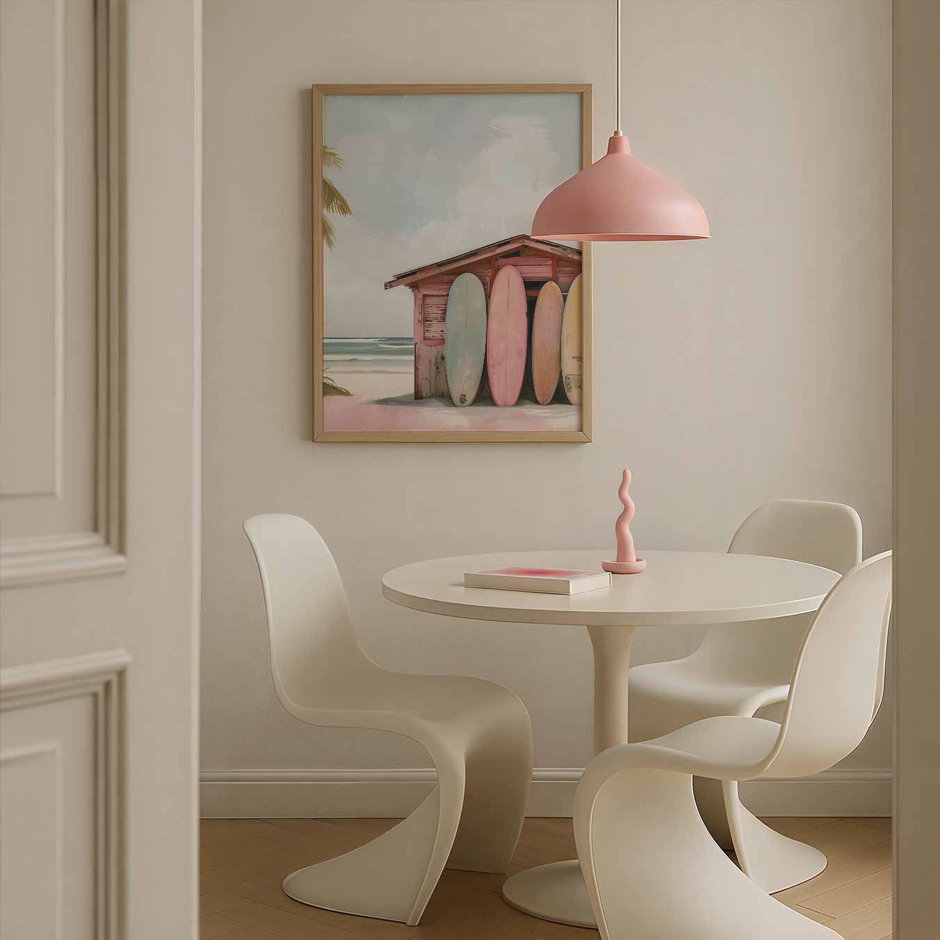 Strandhuisje met Surfboards Poster