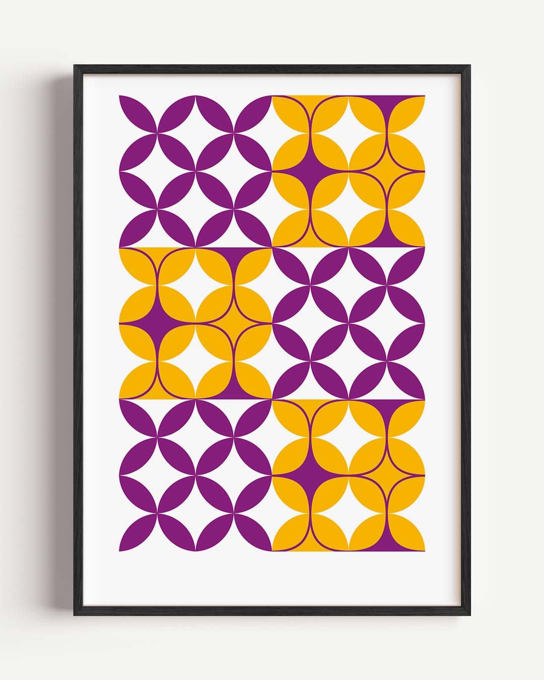 Retro Bloemen Patroon Poster