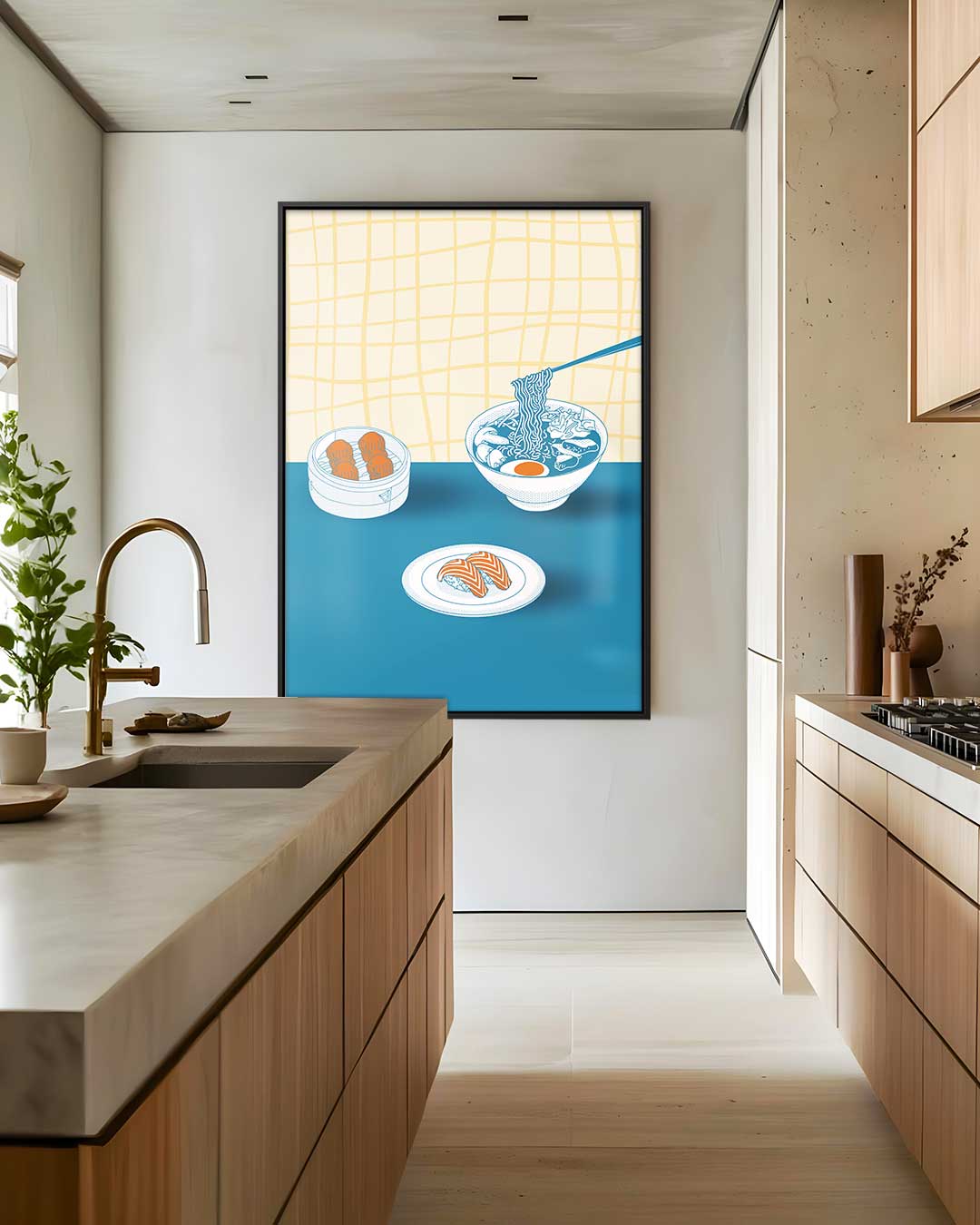 Aziatische Culinaire Illustratie Kunstwerk-canvas-dibond-plexiglas-wanddecoratie-WallArtistic