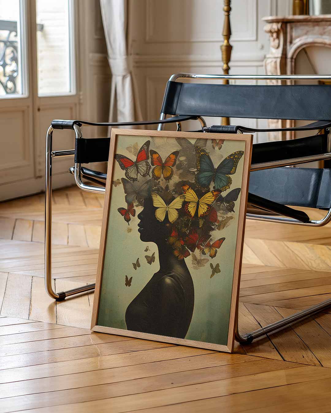 Vlinder Silhouet Poster