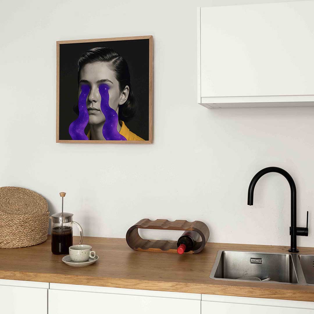 Vrouw met paarse tranen Poster
