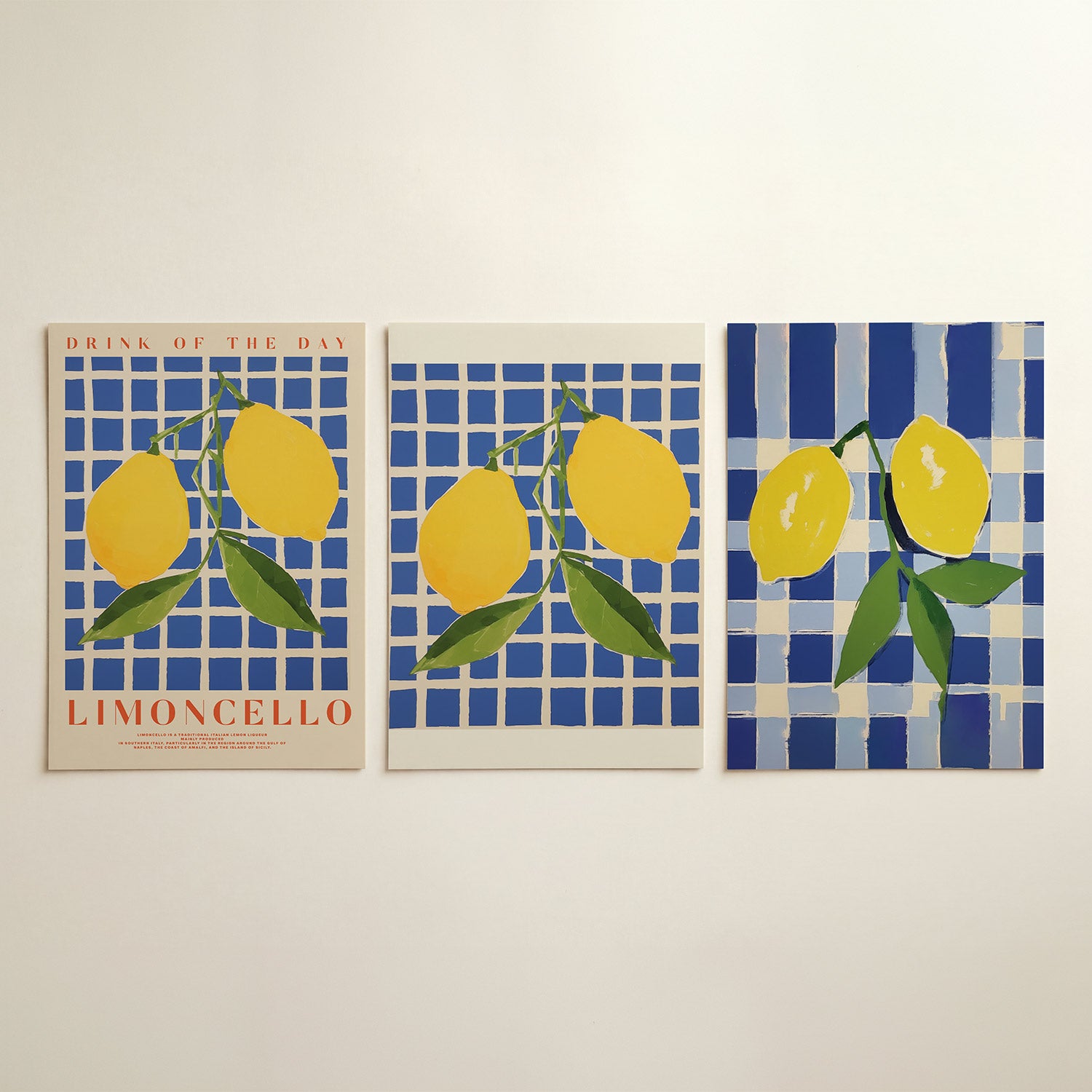 Citroen en ruitjes Posterset
