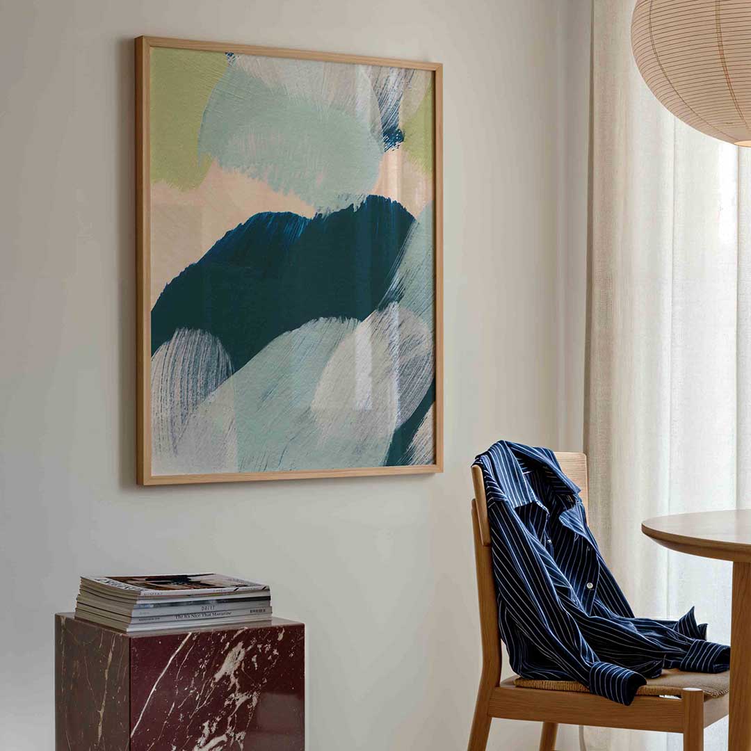 Abstracte penseelstreken Poster