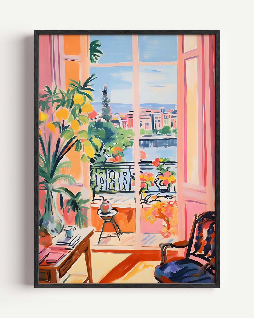 Zonnig Uitzicht Vanuit de Salon Poster