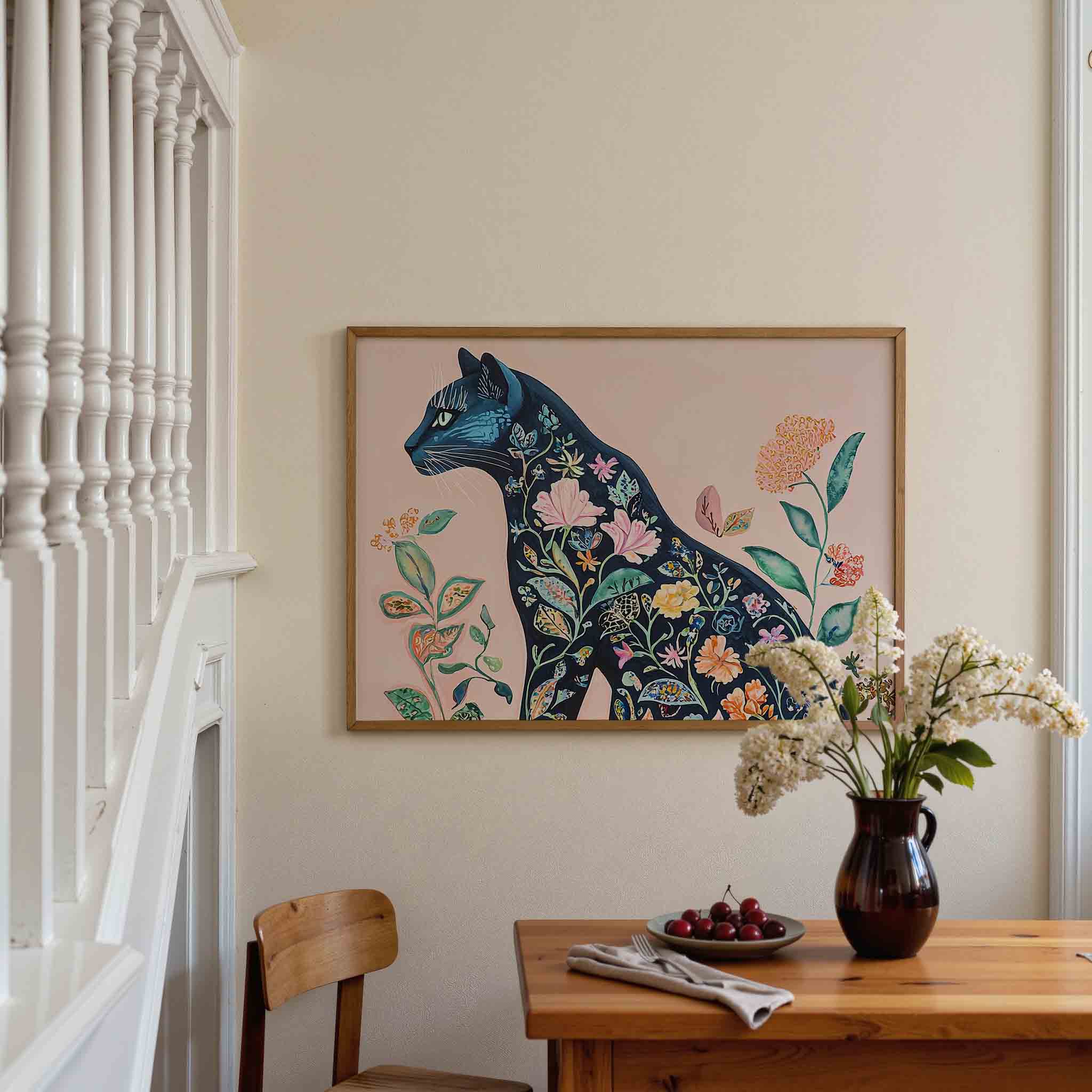 Bloemenkat Poster