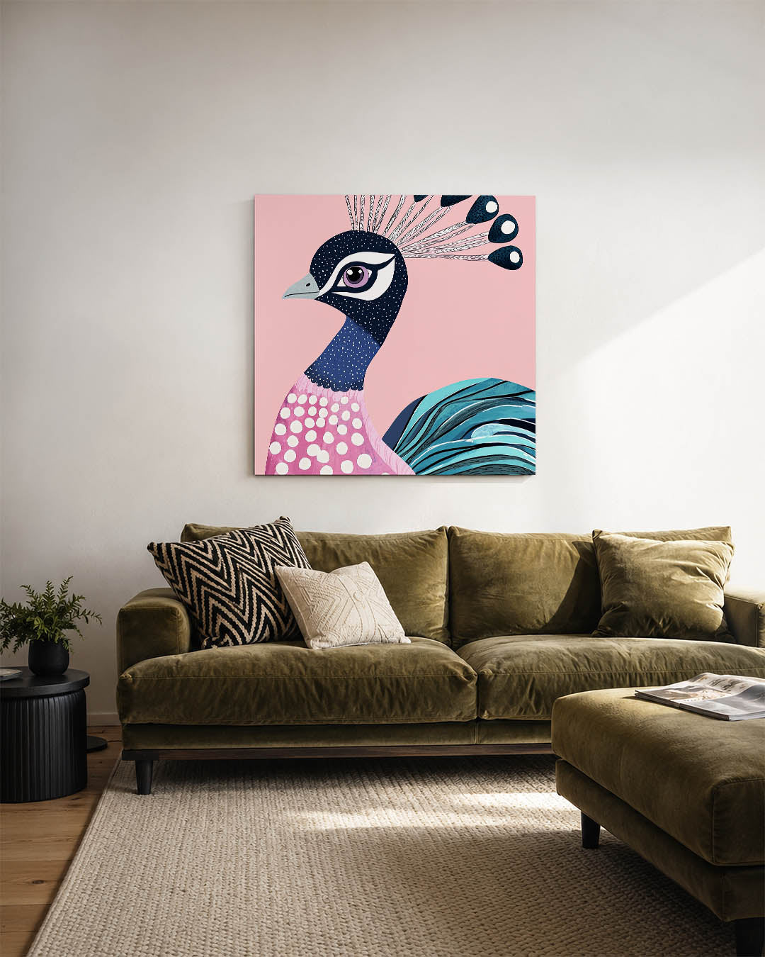 Vrolijke pauw Kunstwerk