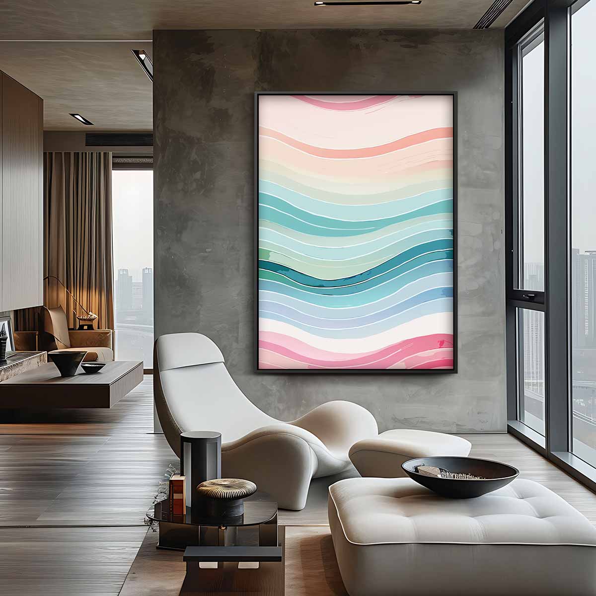 Golvende Kleurenpracht Kunstwerk-canvas-dibond-plexiglas-wanddecoratie-WallArtistic