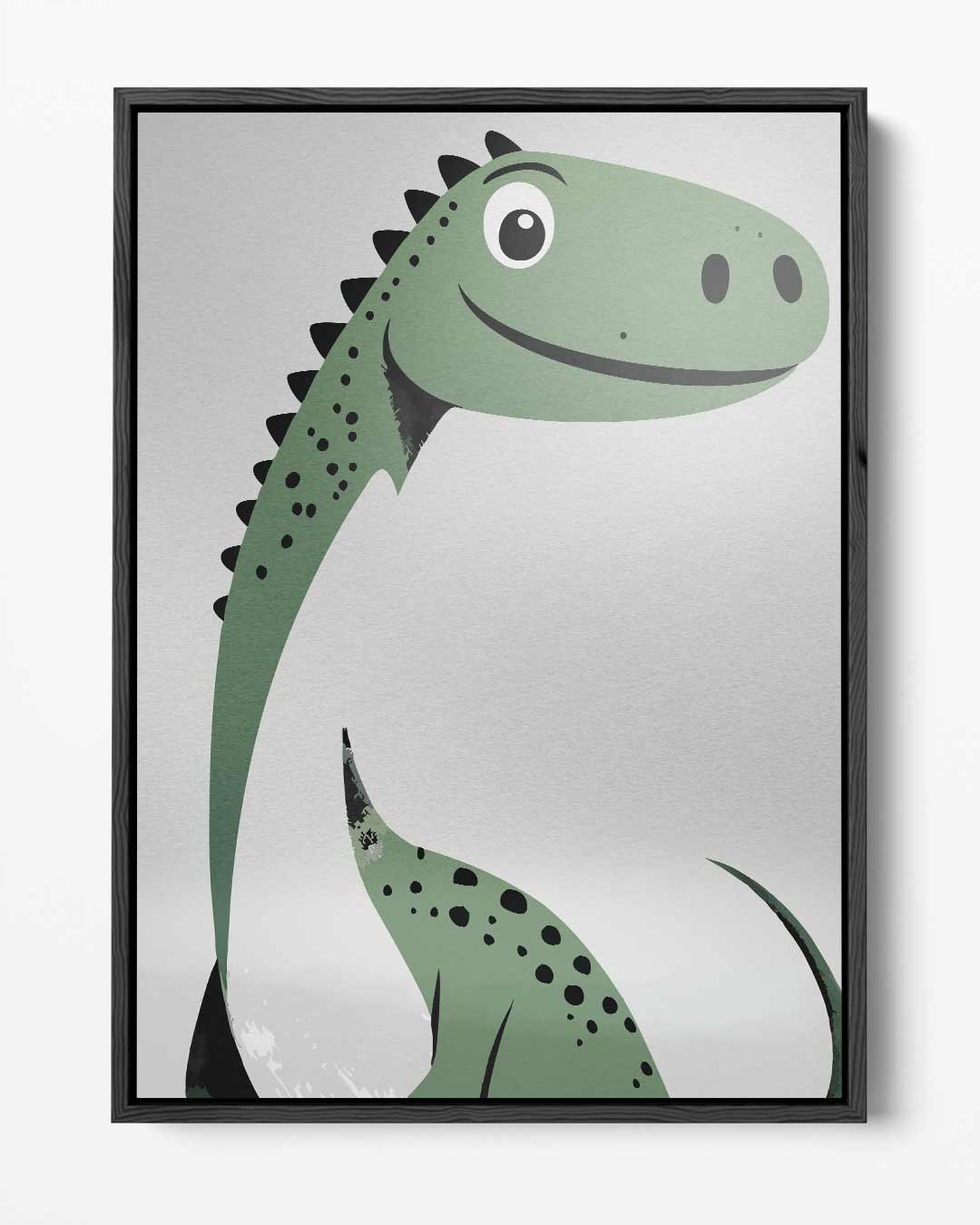 Vriendelijke Dino Illustratie Kunstwerk-canvas-dibond-plexiglas-wanddecoratie-WallArtistic