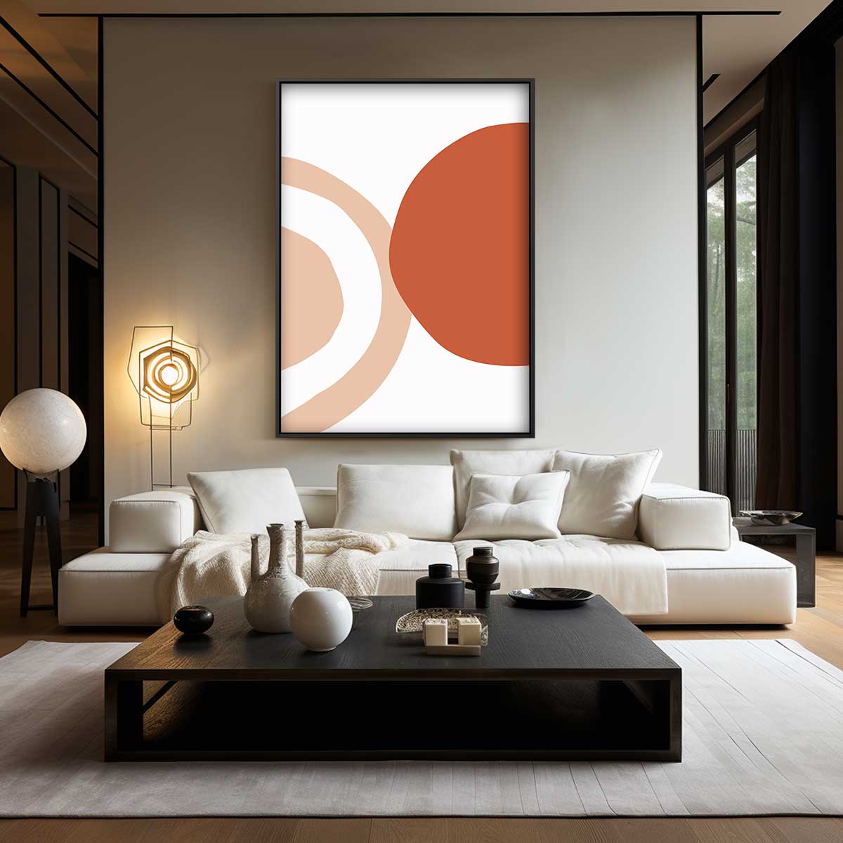 Abstracte Zonnekringen Canvas Kunstwerk-canvas-dibond-plexiglas-wanddecoratie-WallArtistic