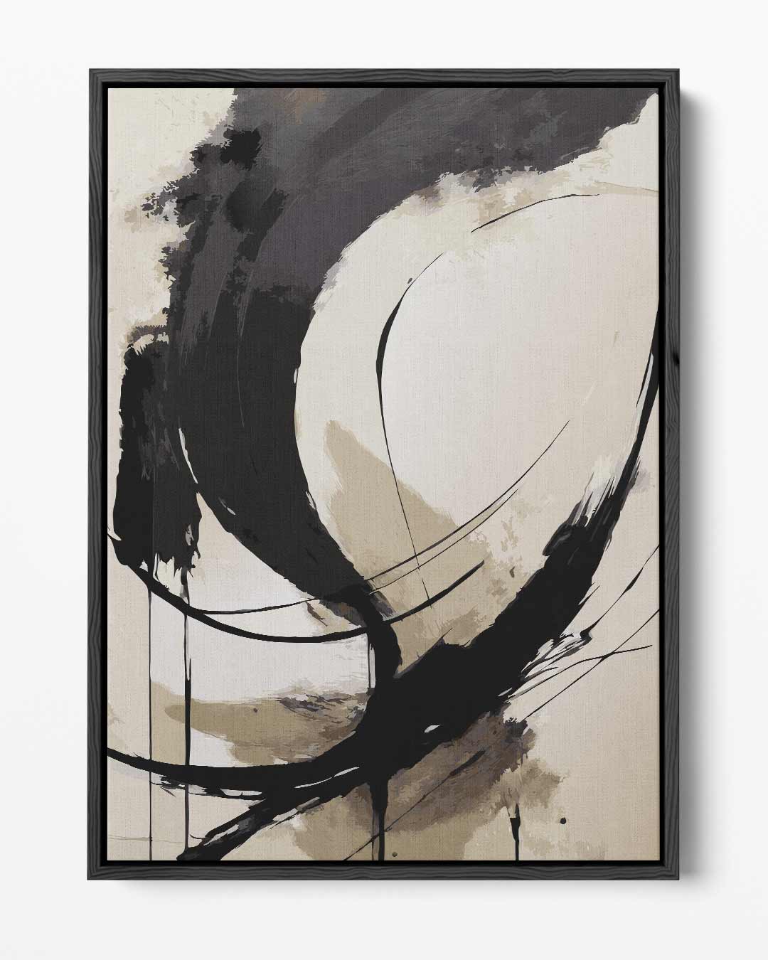 Abstracte Zwarte Kalligrafie Kunstwerk-canvas-dibond-plexiglas-wanddecoratie-WallArtistic