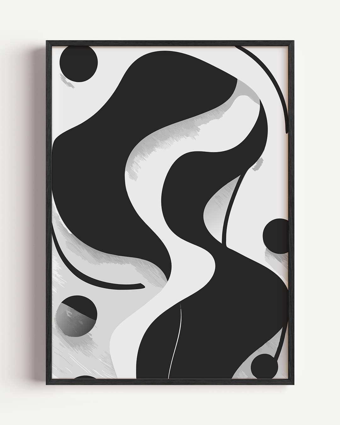 Moderne Abstracte Zwart-Wit Golfposter