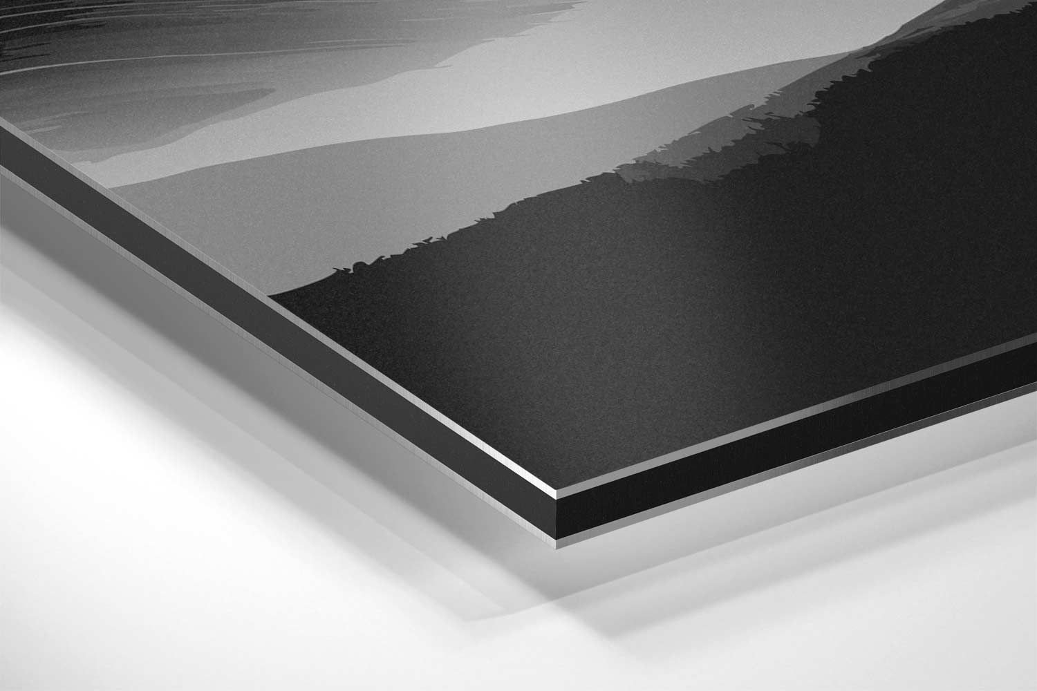 Sereen Landschap in Zwart & Wit Kunstwerk-canvas-dibond-plexiglas-wanddecoratie-WallArtistic