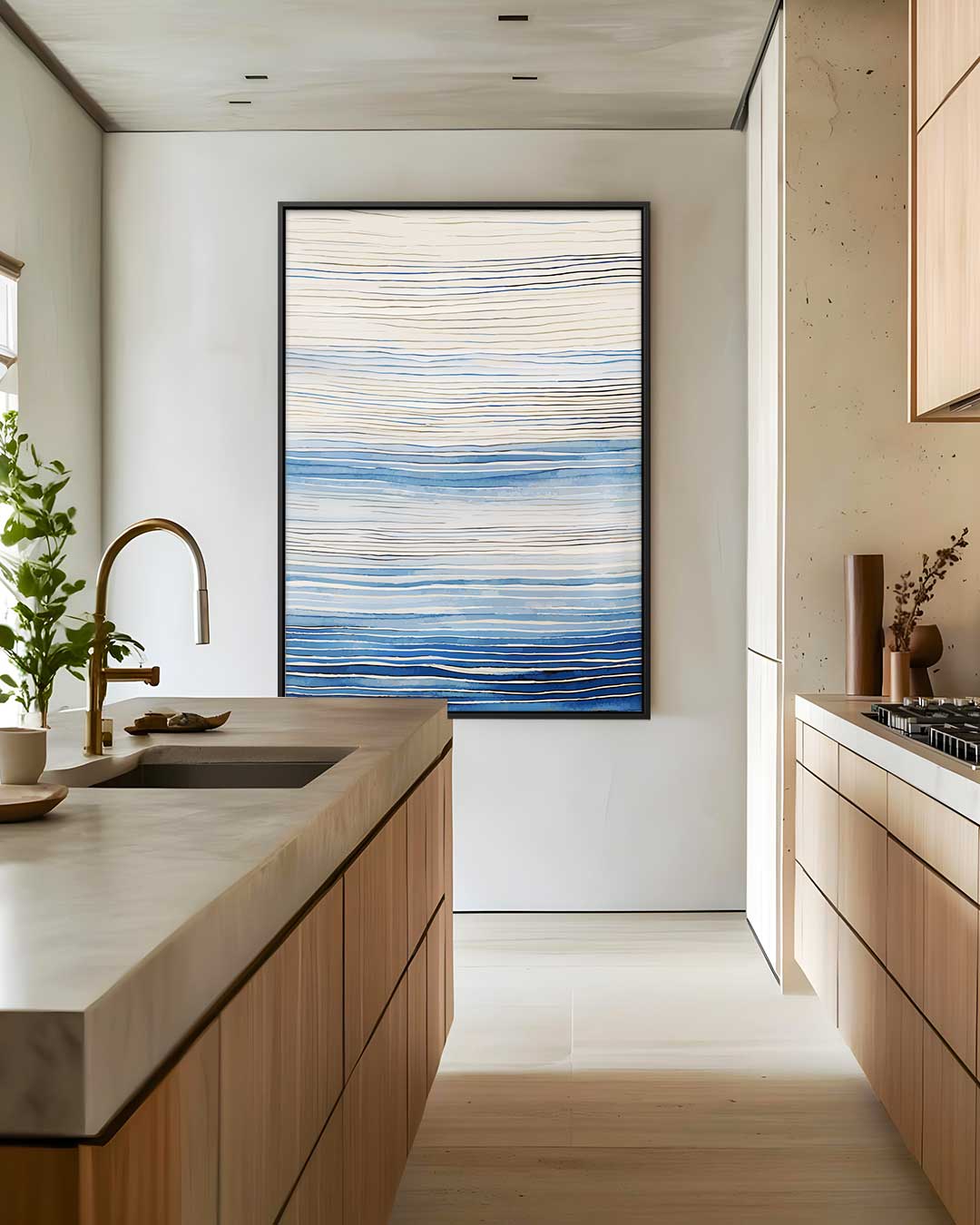 Blauwe Golven in Harmonie Kunstwerk-canvas-dibond-plexiglas-wanddecoratie-WallArtistic