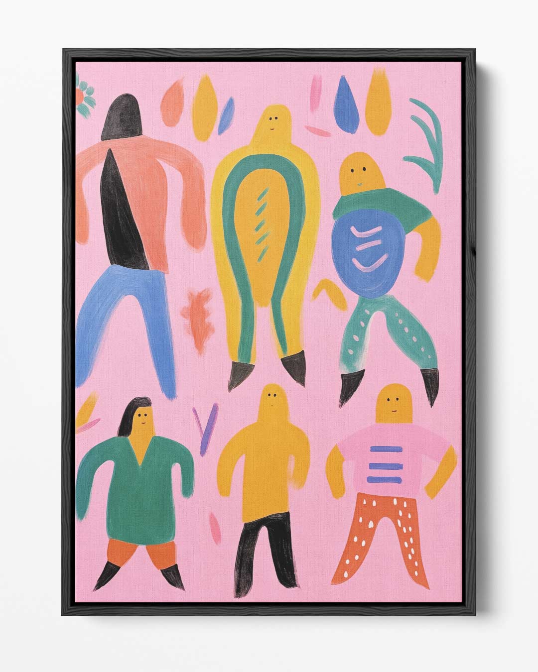 Kleurrijke Dans van Vormen Kunstwerk-canvas-dibond-plexiglas-wanddecoratie-WallArtistic