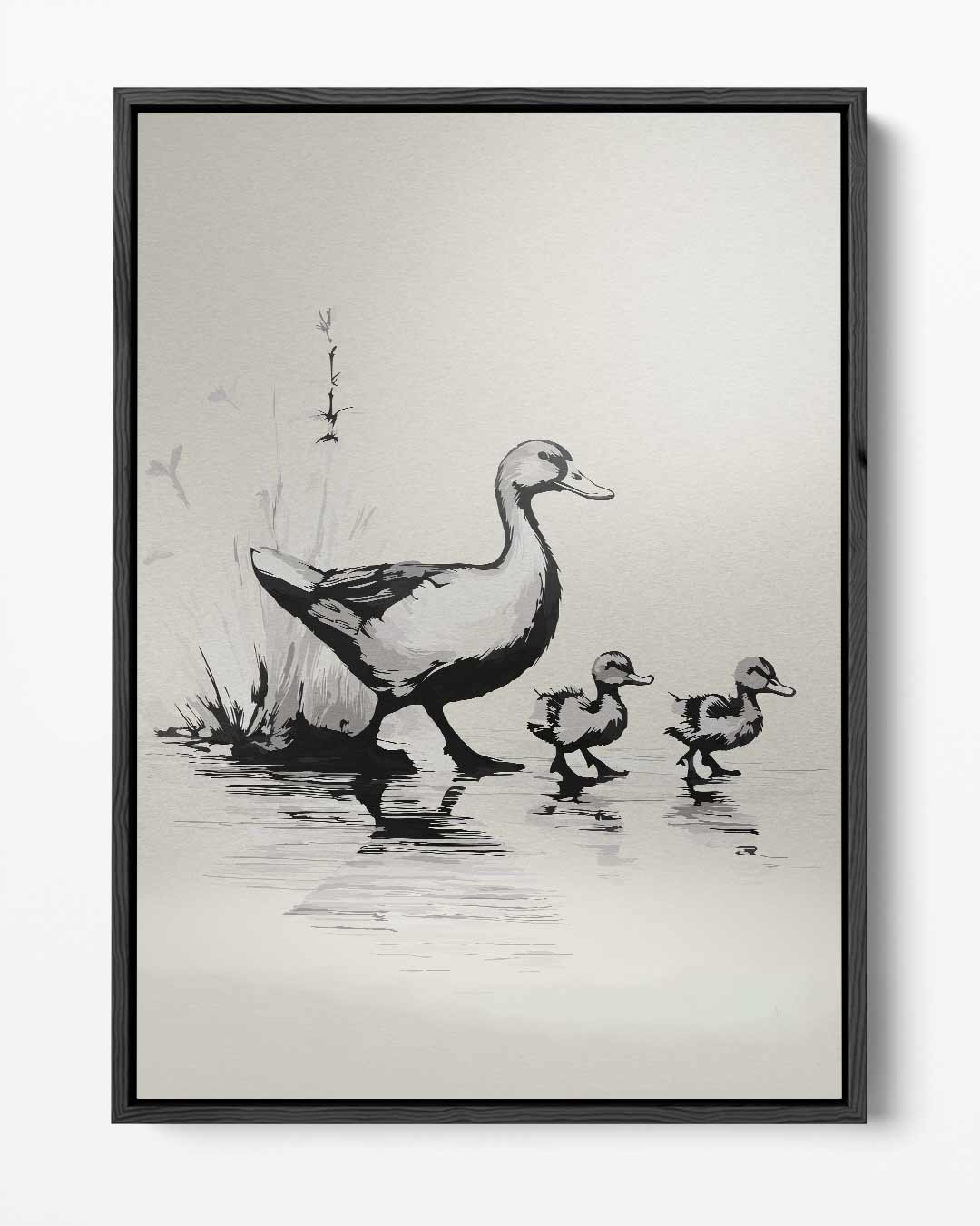 Eendjes bij het Water Kunstwerk-canvas-dibond-plexiglas-wanddecoratie-WallArtistic