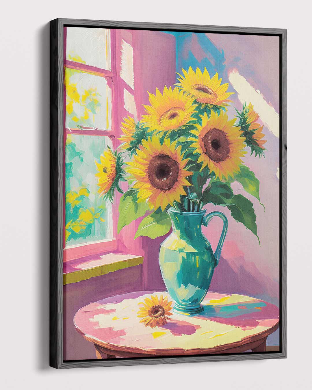 Stralende Zonnebloemen Kunstwerk-canvas-dibond-plexiglas-wanddecoratie-WallArtistic