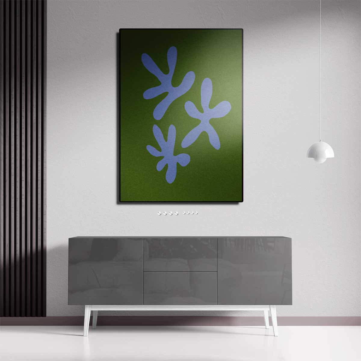 Vrolijke Vormen Op Groen Kunstwerk-canvas-dibond-plexiglas-wanddecoratie-WallArtistic
