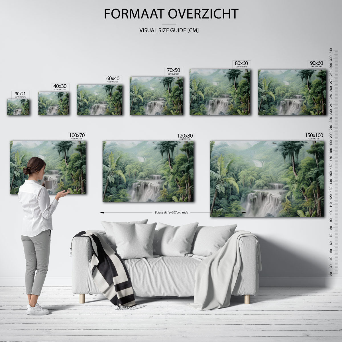 Waterval en jungle Poster