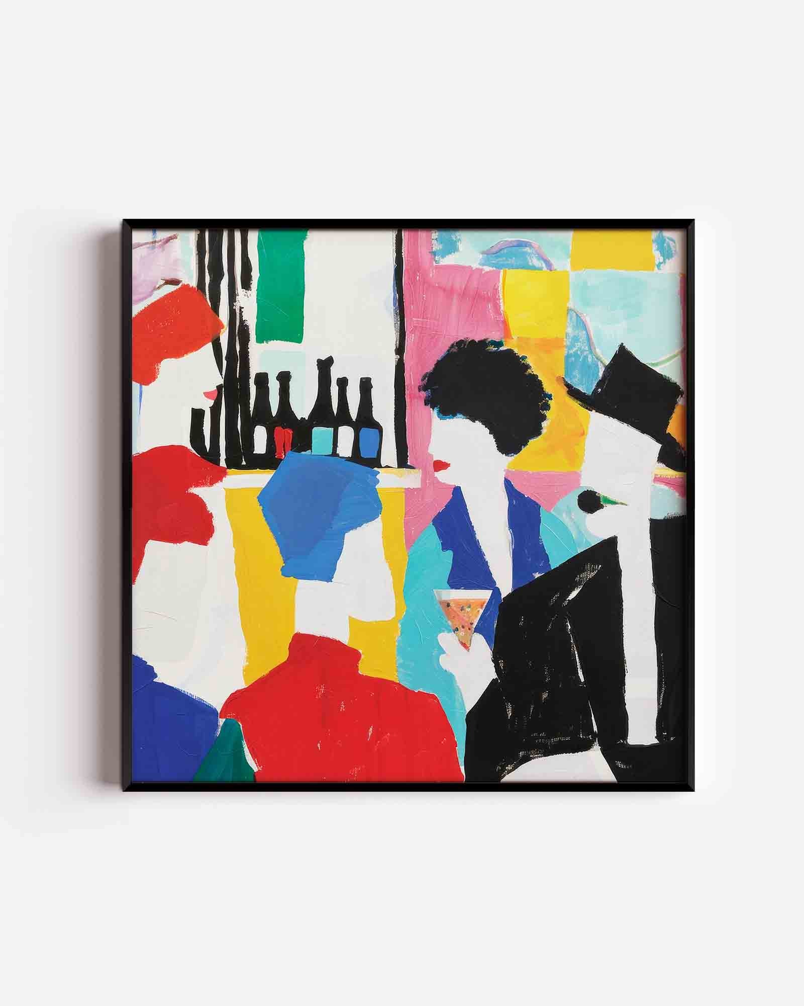 Gezelschap met drankjes Poster