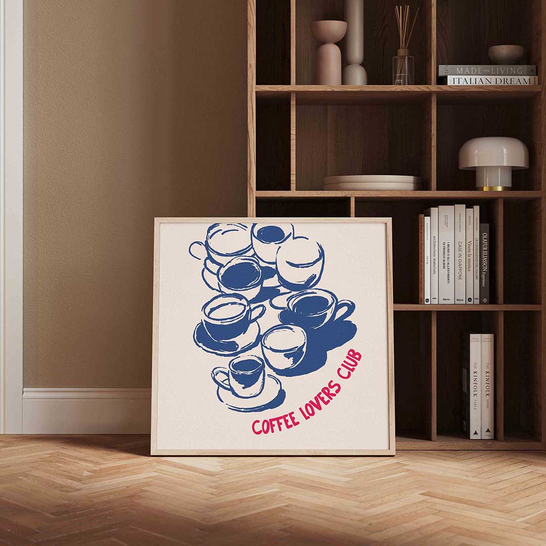 Koffiekopjes illustratie Poster
