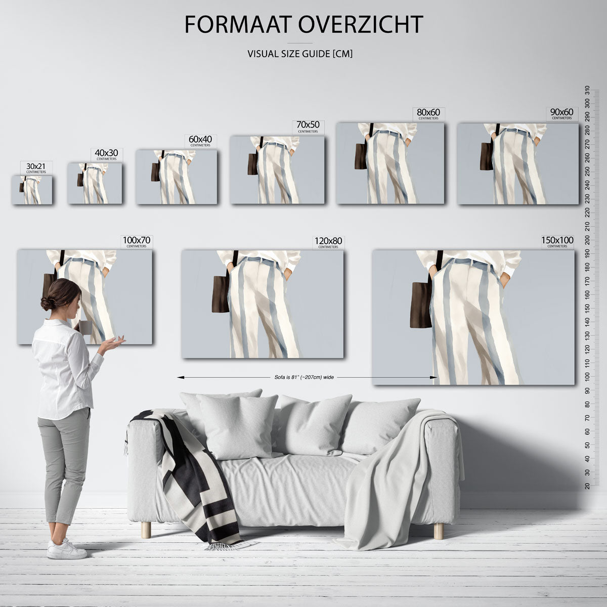 Gestreepte broek Poster