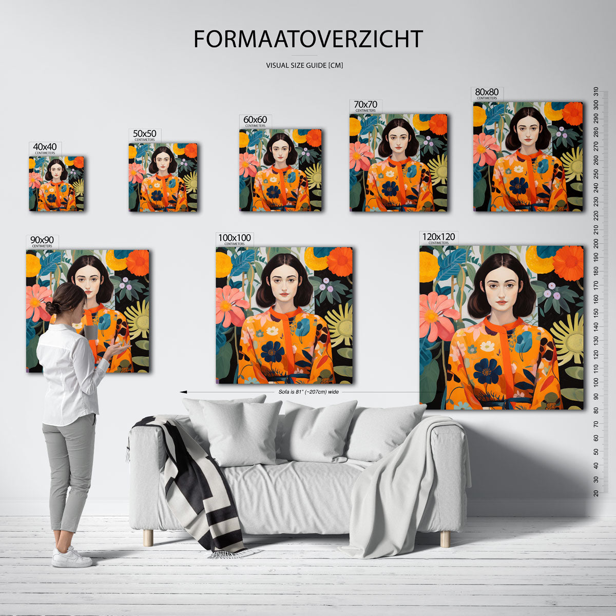 Vrouw met bloemen Poster