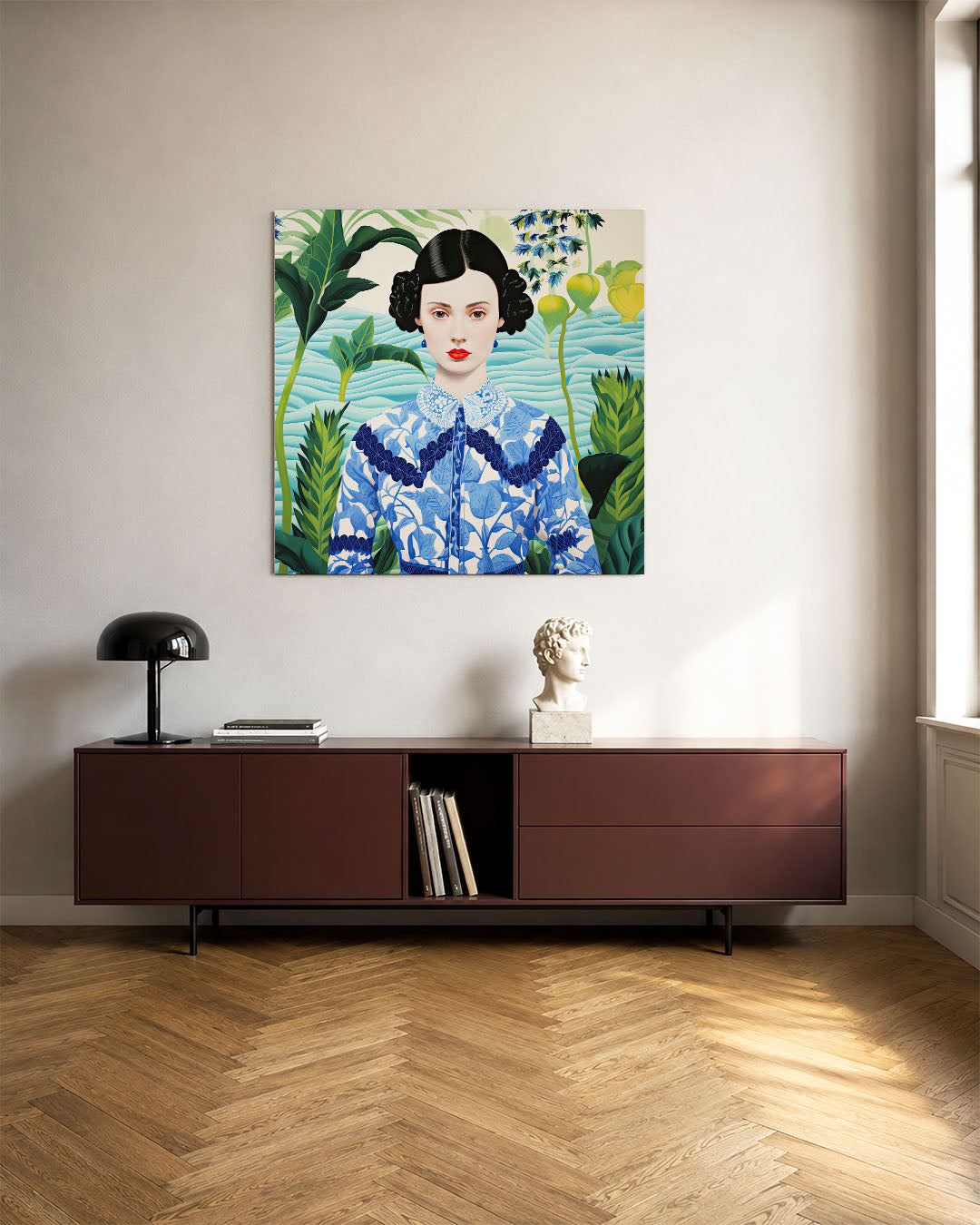 Vrouw in natuurlijke omgeving Kunstwerk