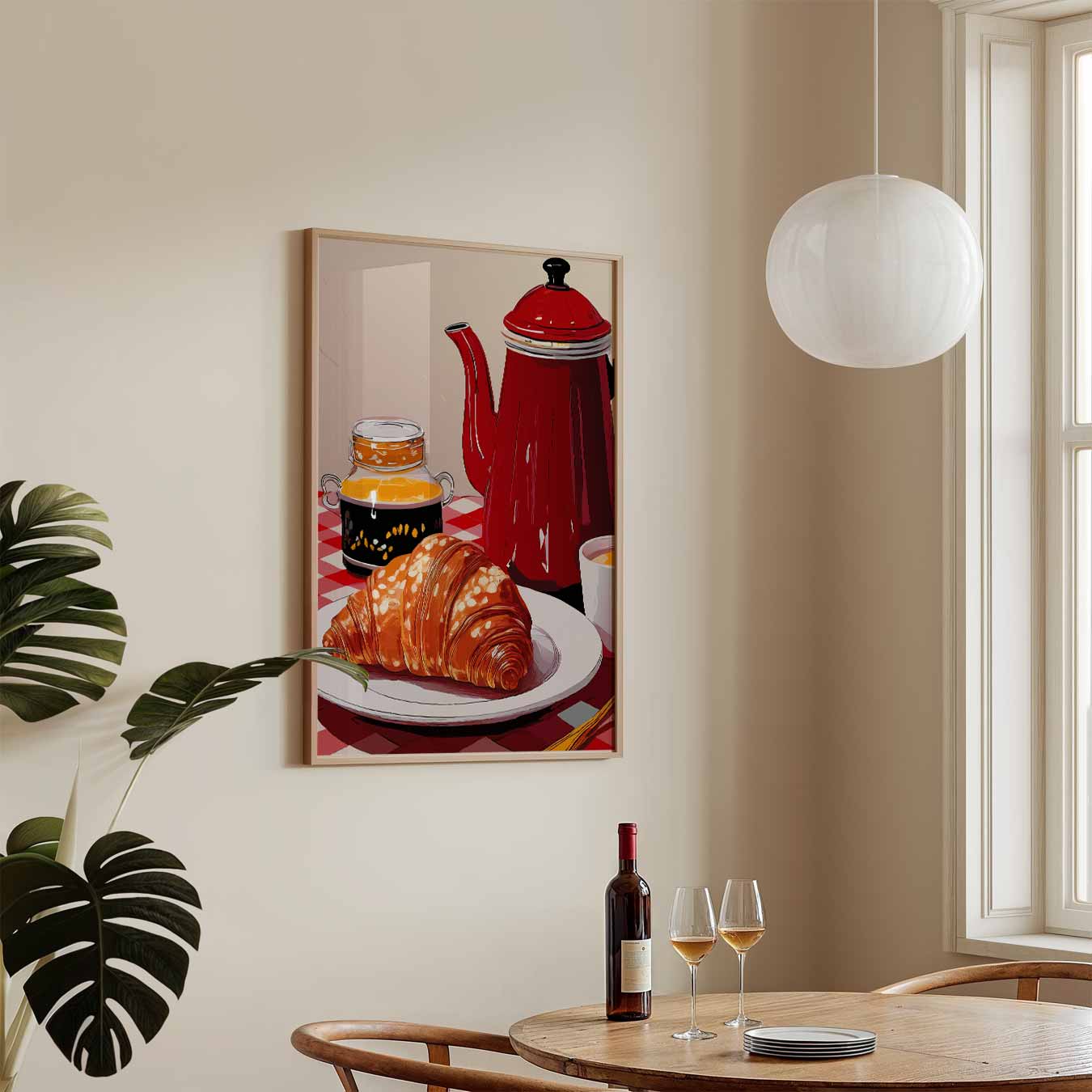 Gezellige Franse Ontbijt Poster