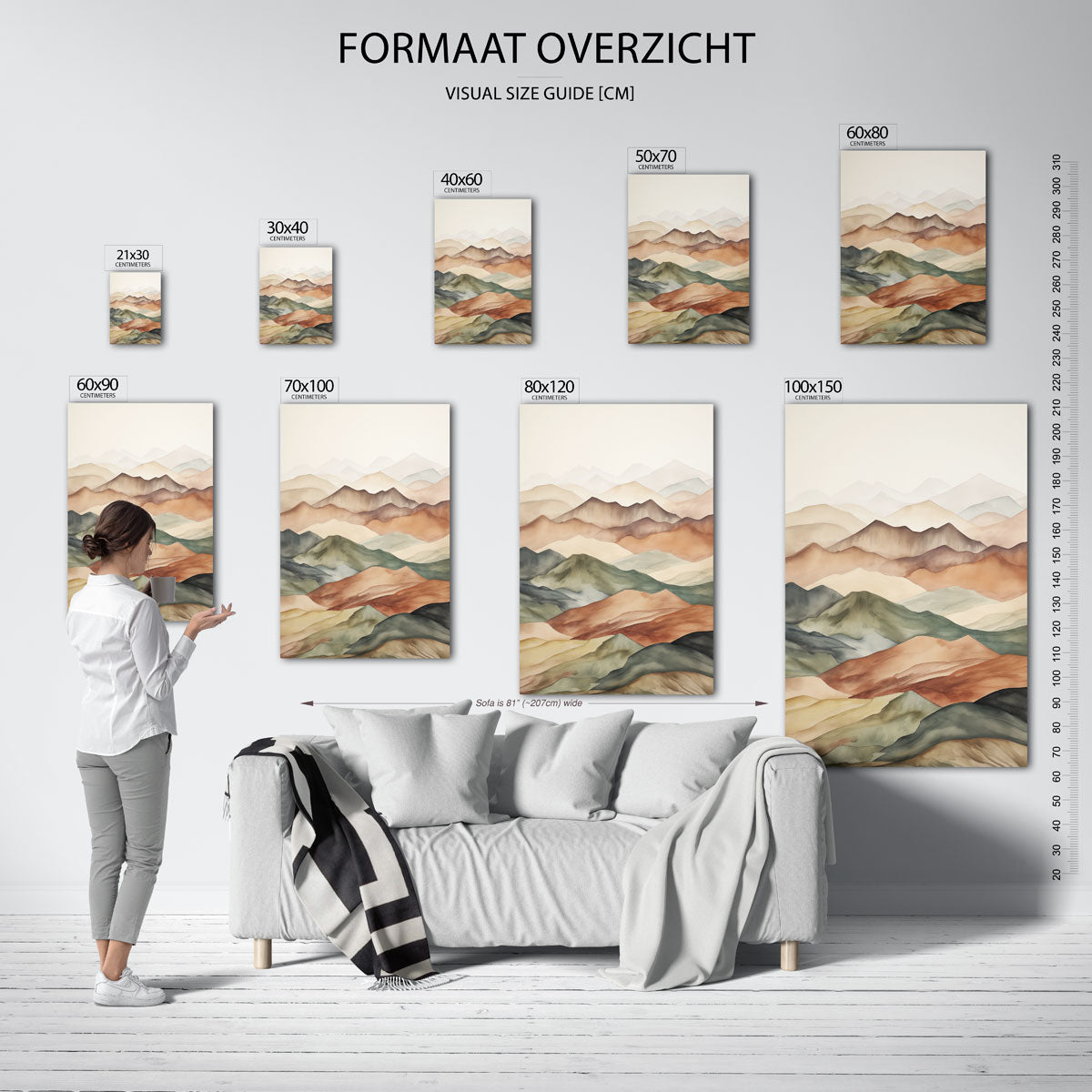 Gelaagde bergen Poster