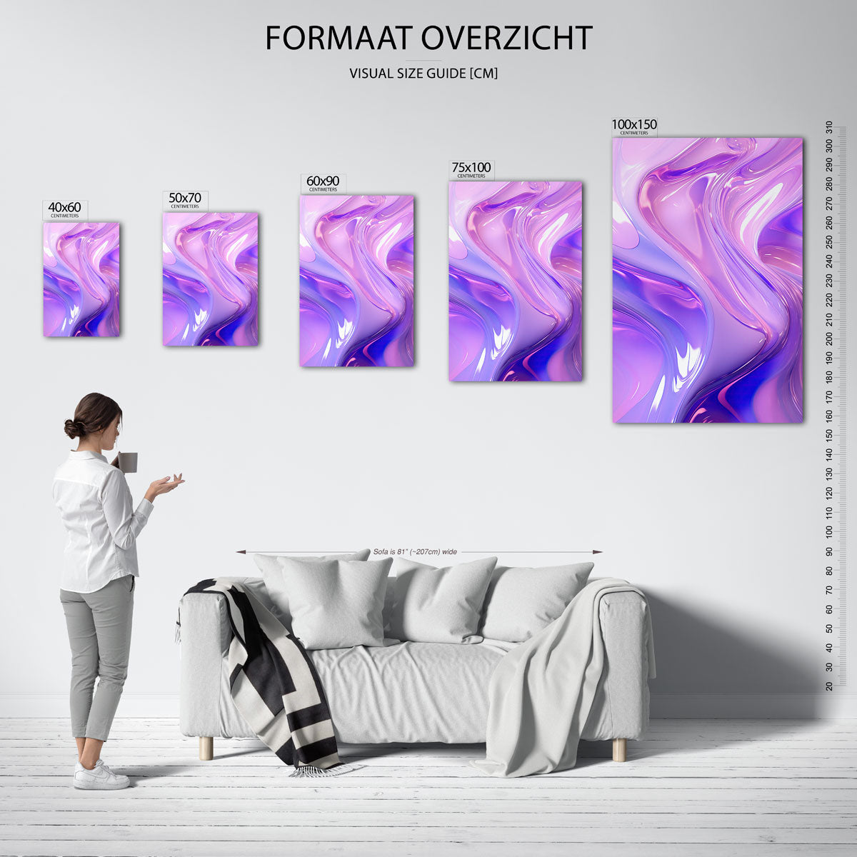 Golvende kleuren Kunstwerk