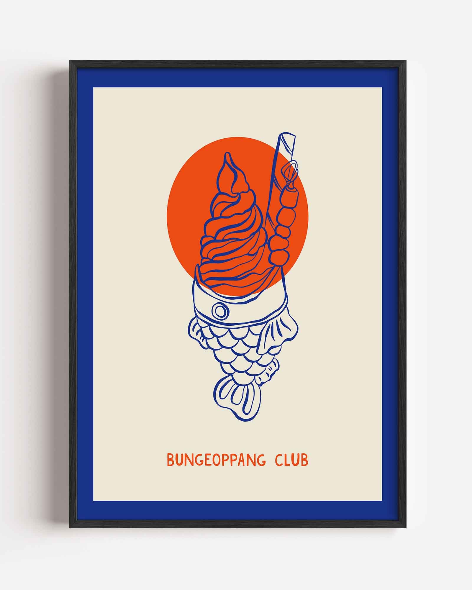 Visvormige ijstraktatie Poster