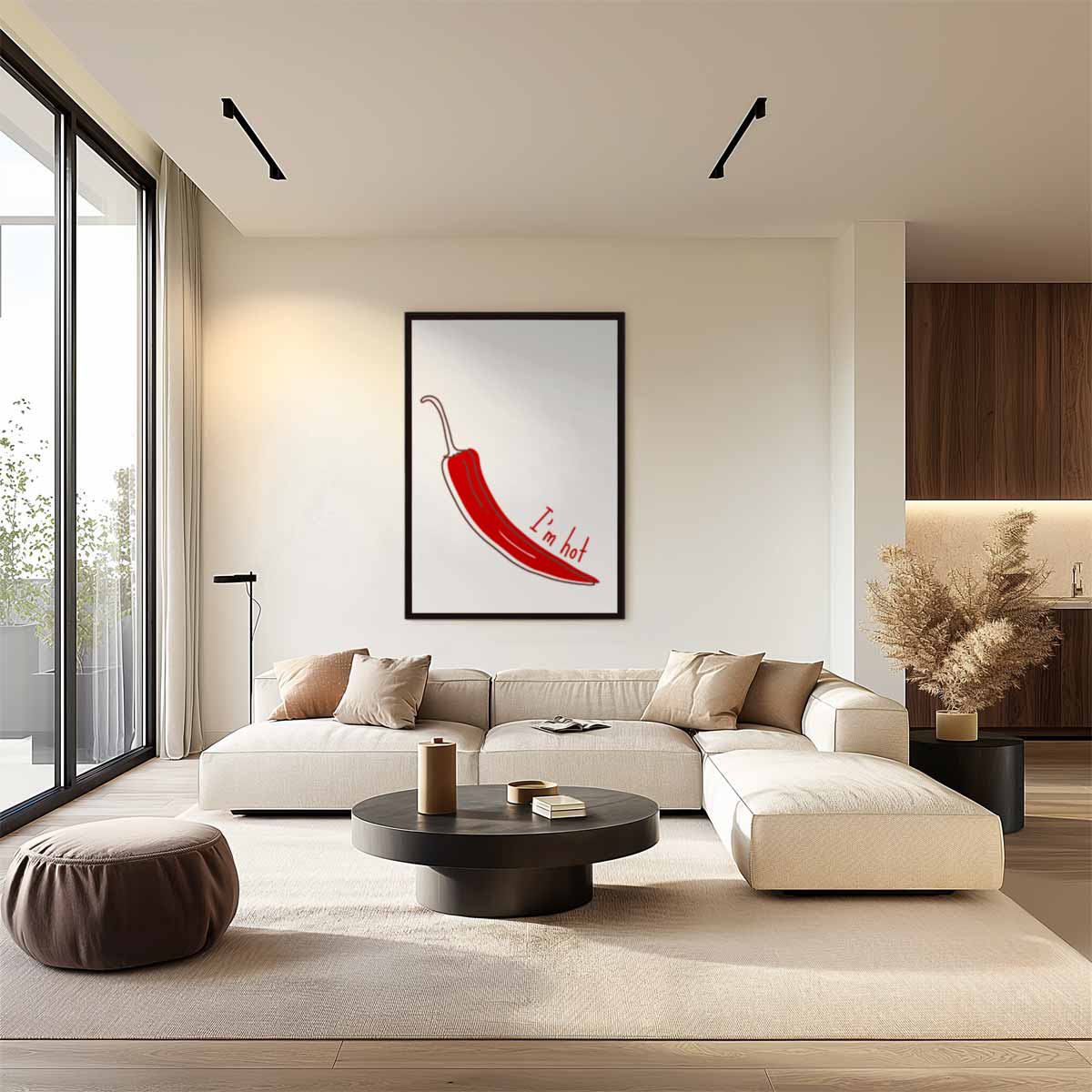 Pittige Chili Illustratie Kunstwerk-canvas-dibond-plexiglas-wanddecoratie-WallArtistic
