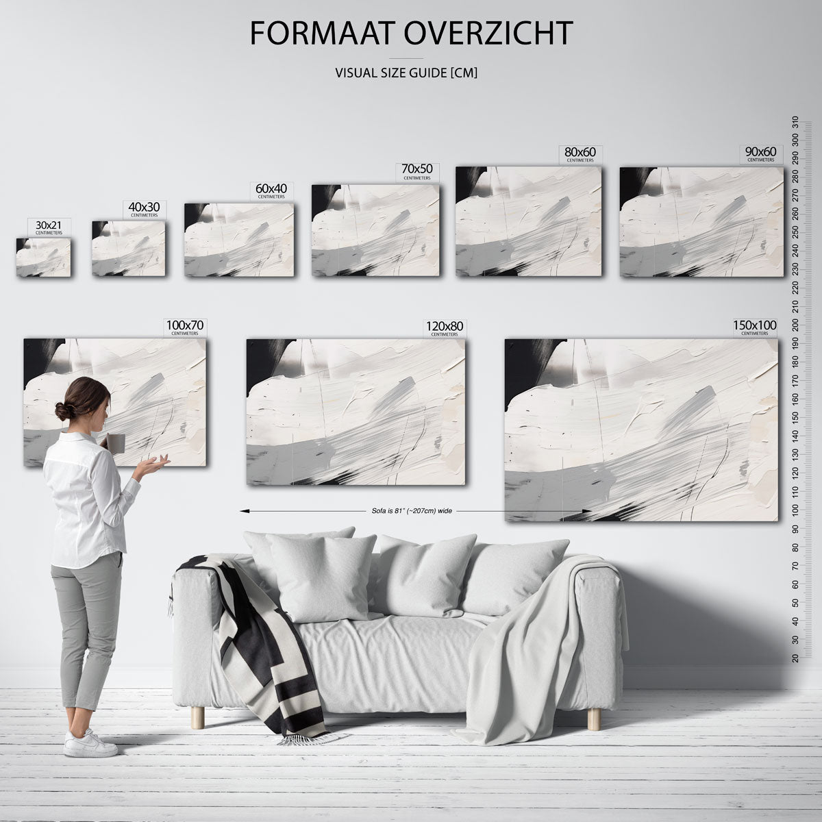 Abstracte penseelstreken Poster