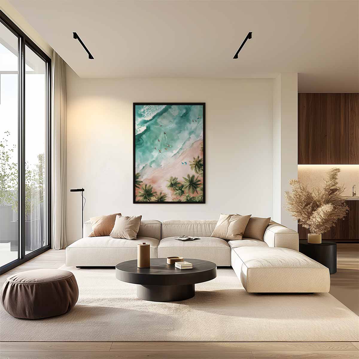 Zonnige Surfparadijs Kunstwerk-canvas-dibond-plexiglas-wanddecoratie-WallArtistic