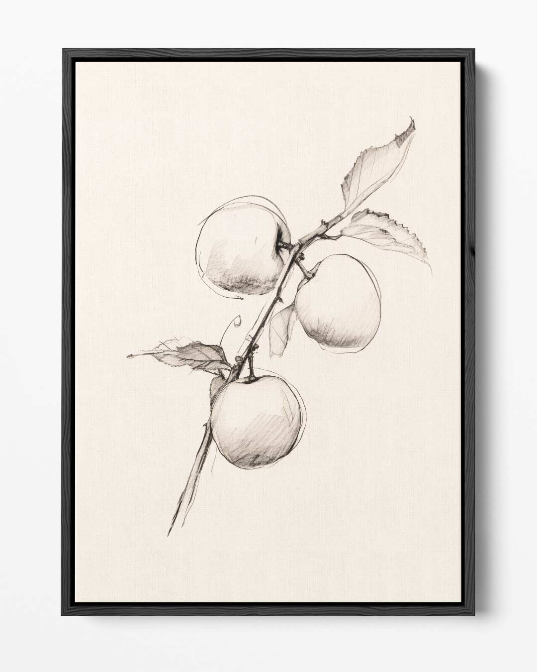 Potloodschets van Appeltakken Kunstwerk-canvas-dibond-plexiglas-wanddecoratie-WallArtistic