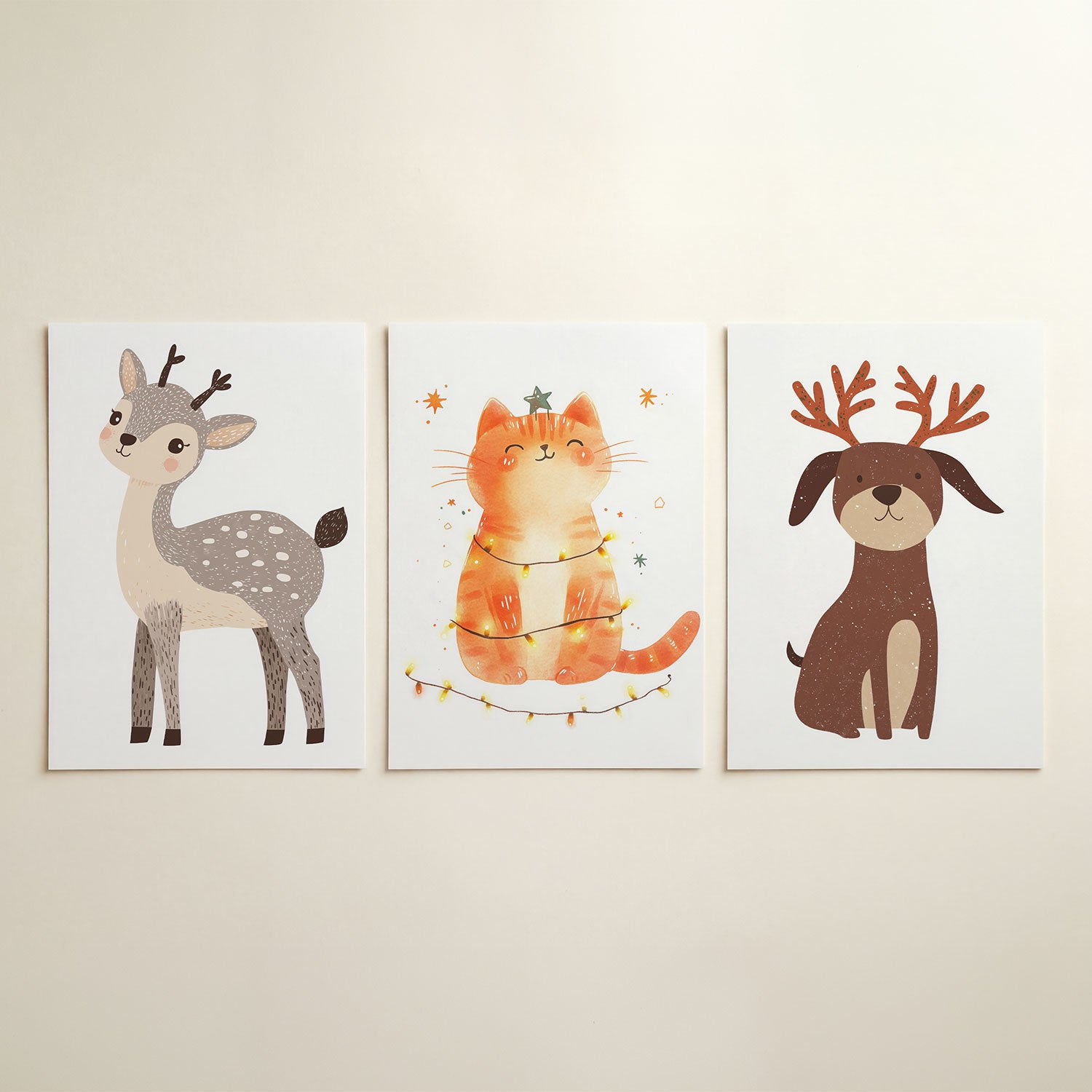 Speelse hertenvorm Posterset