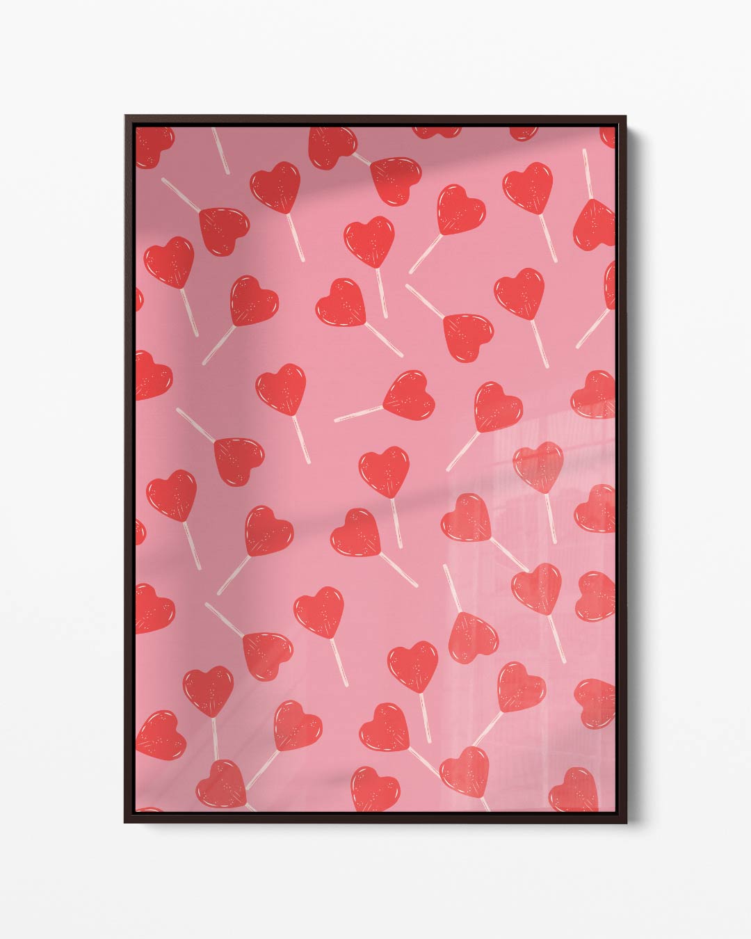 Liefdevolle Hartjes Lollypatroon Kunstwerk-canvas-dibond-plexiglas-wanddecoratie-WallArtistic