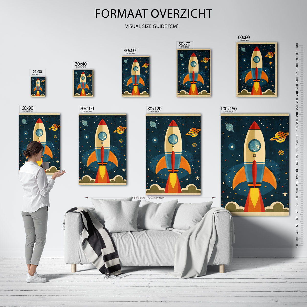 Raket en planeten Poster