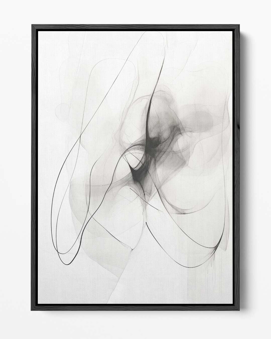 Dromerige Zwart-Witte Abstractie Kunstwerk-canvas-dibond-plexiglas-wanddecoratie-WallArtistic