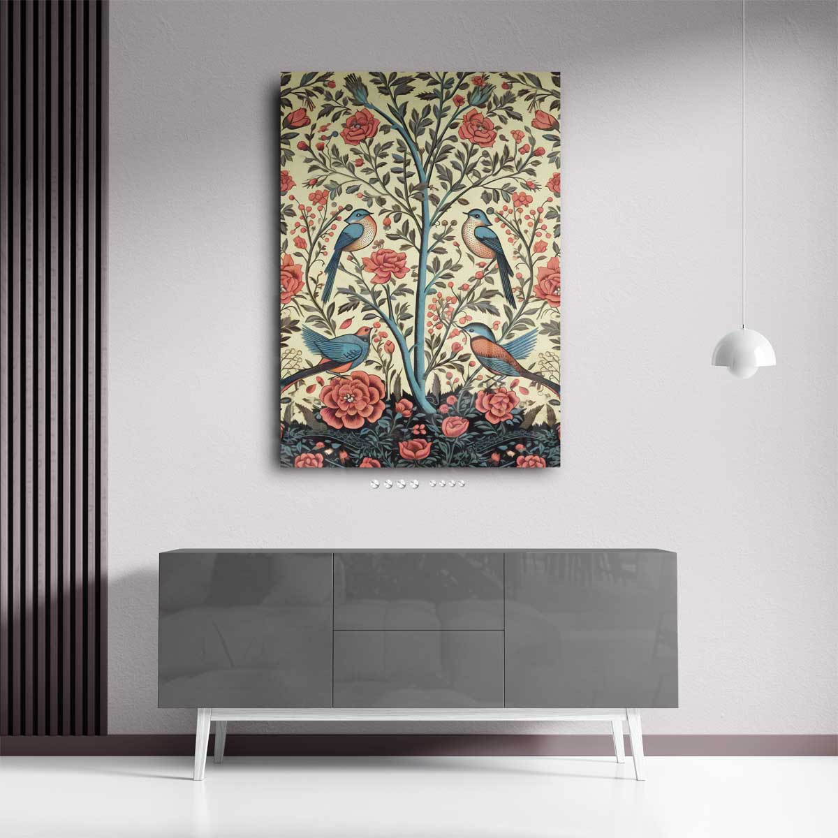Vliegende Vrienden in Bloemenpracht Kunstwerk-canvas-dibond-plexiglas-wanddecoratie-WallArtistic