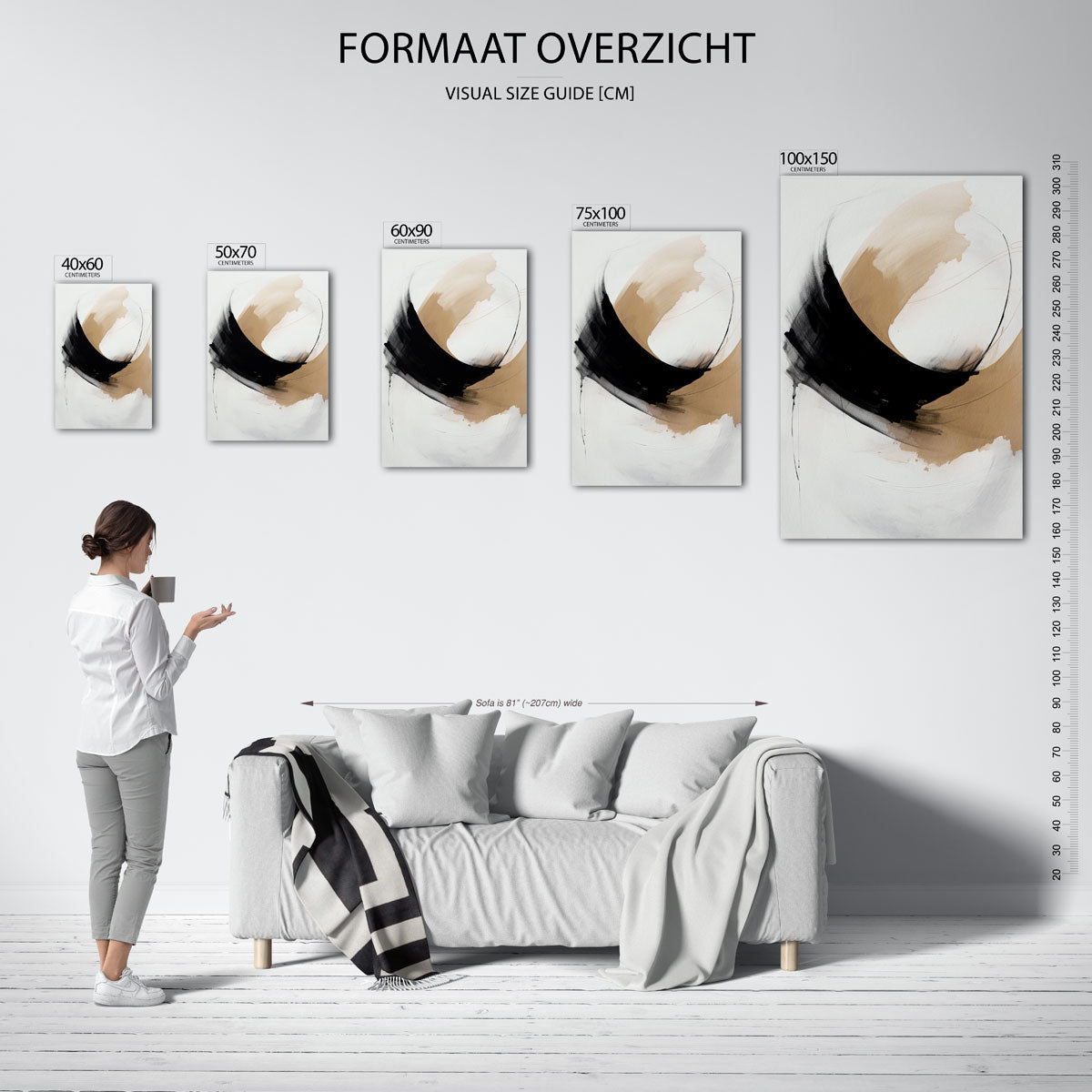 Dynamische borstelstreken Kunstwerk