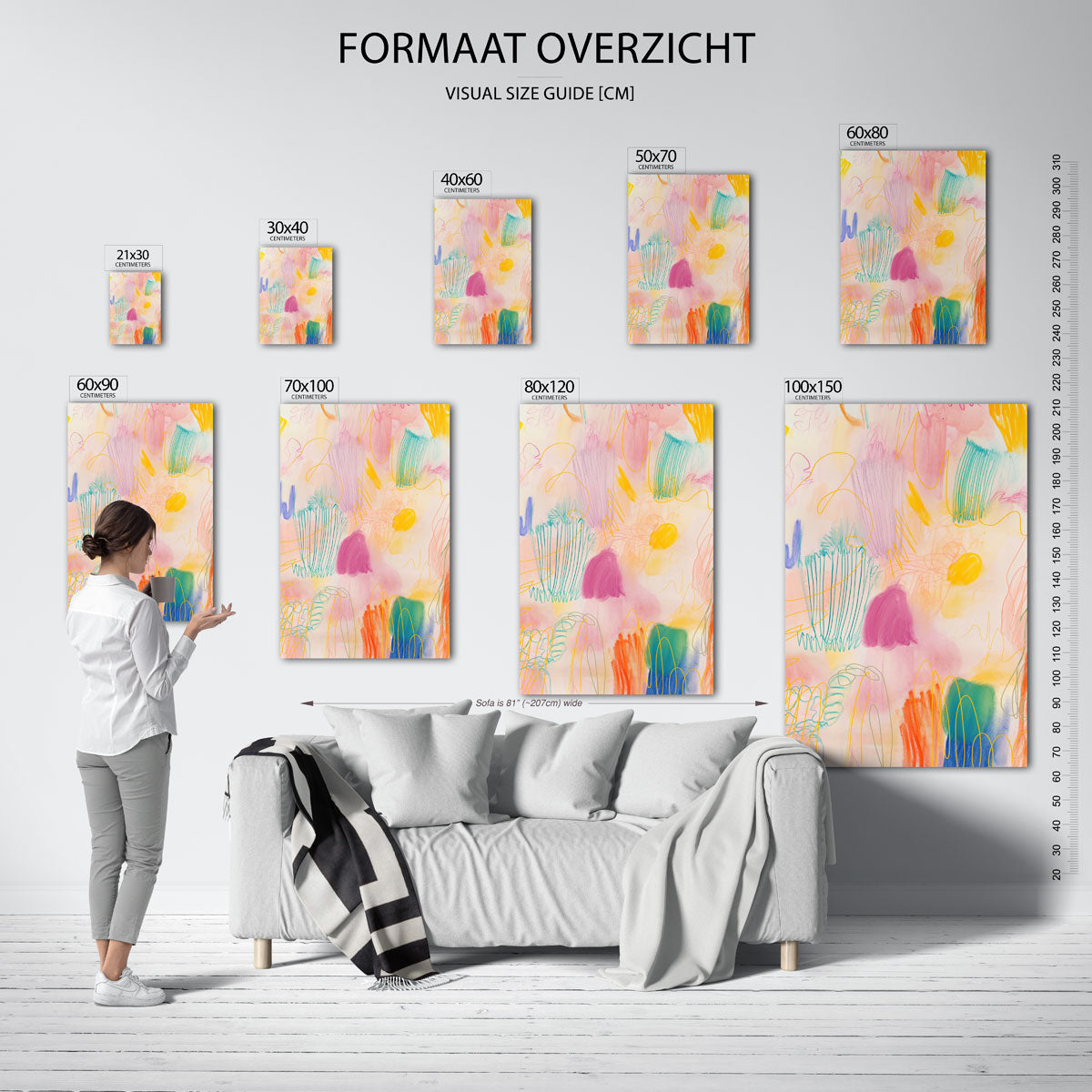 Abstracte vormen en lijnen Poster