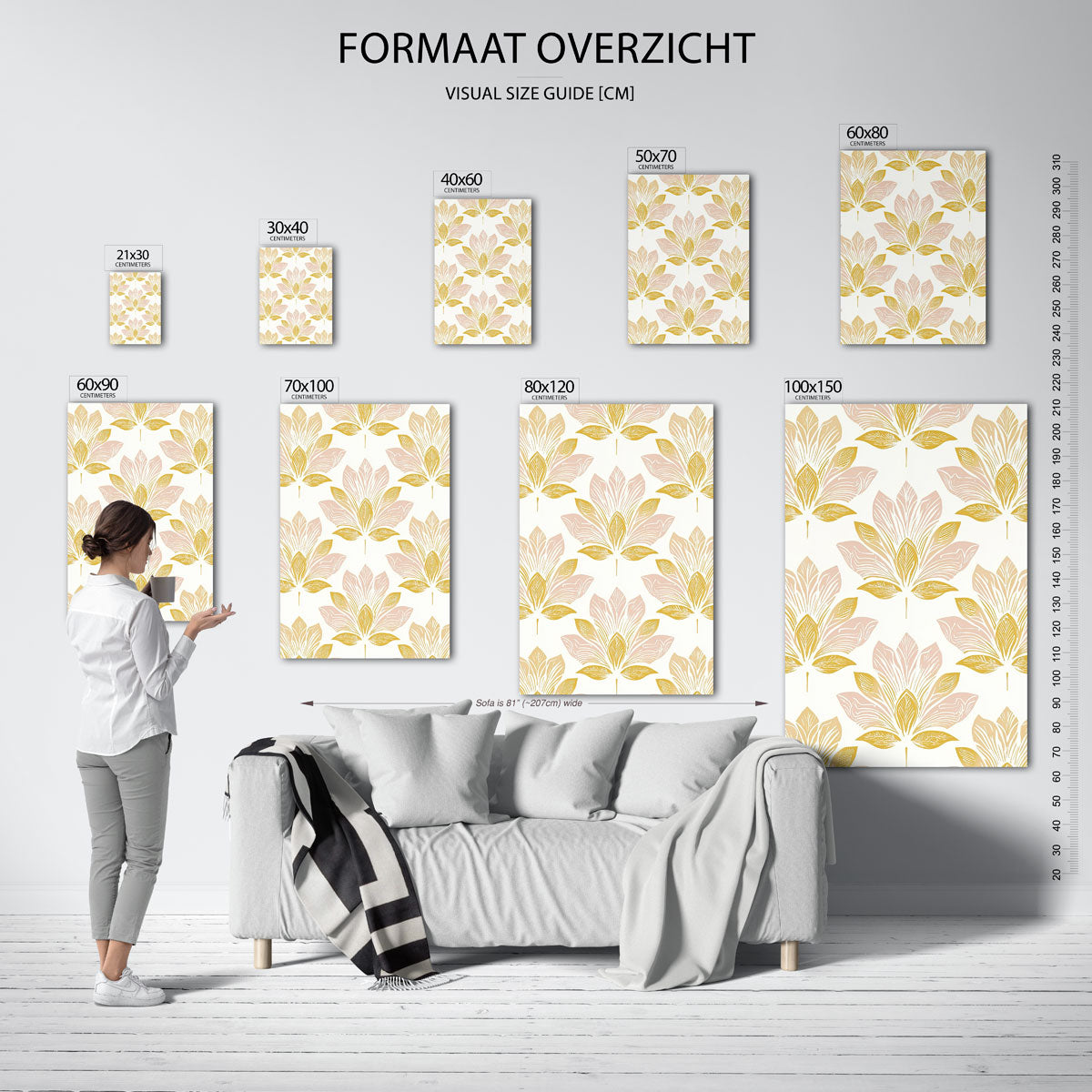 Bladmotief patroon Poster