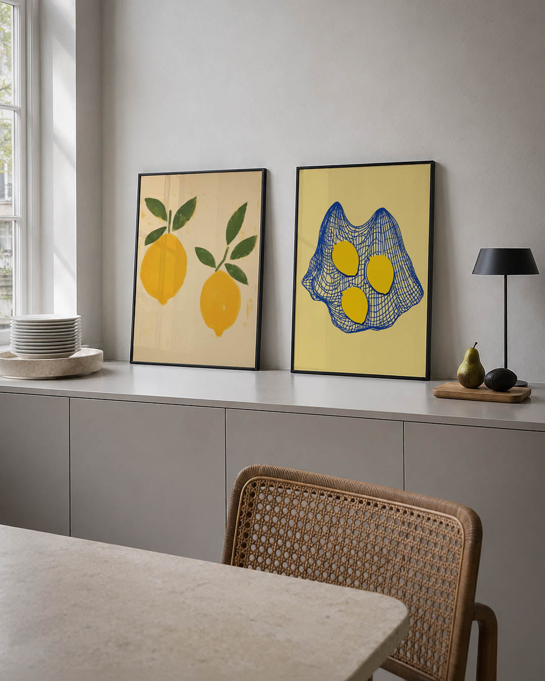 Citroen en bladeren Posterset