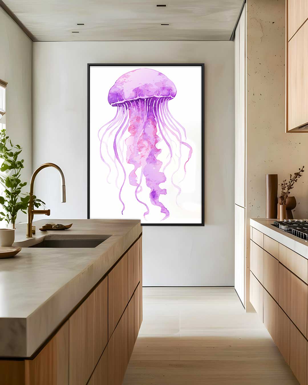 Dromerige Kwallenfantasie Kunstwerk-canvas-dibond-plexiglas-wanddecoratie-WallArtistic