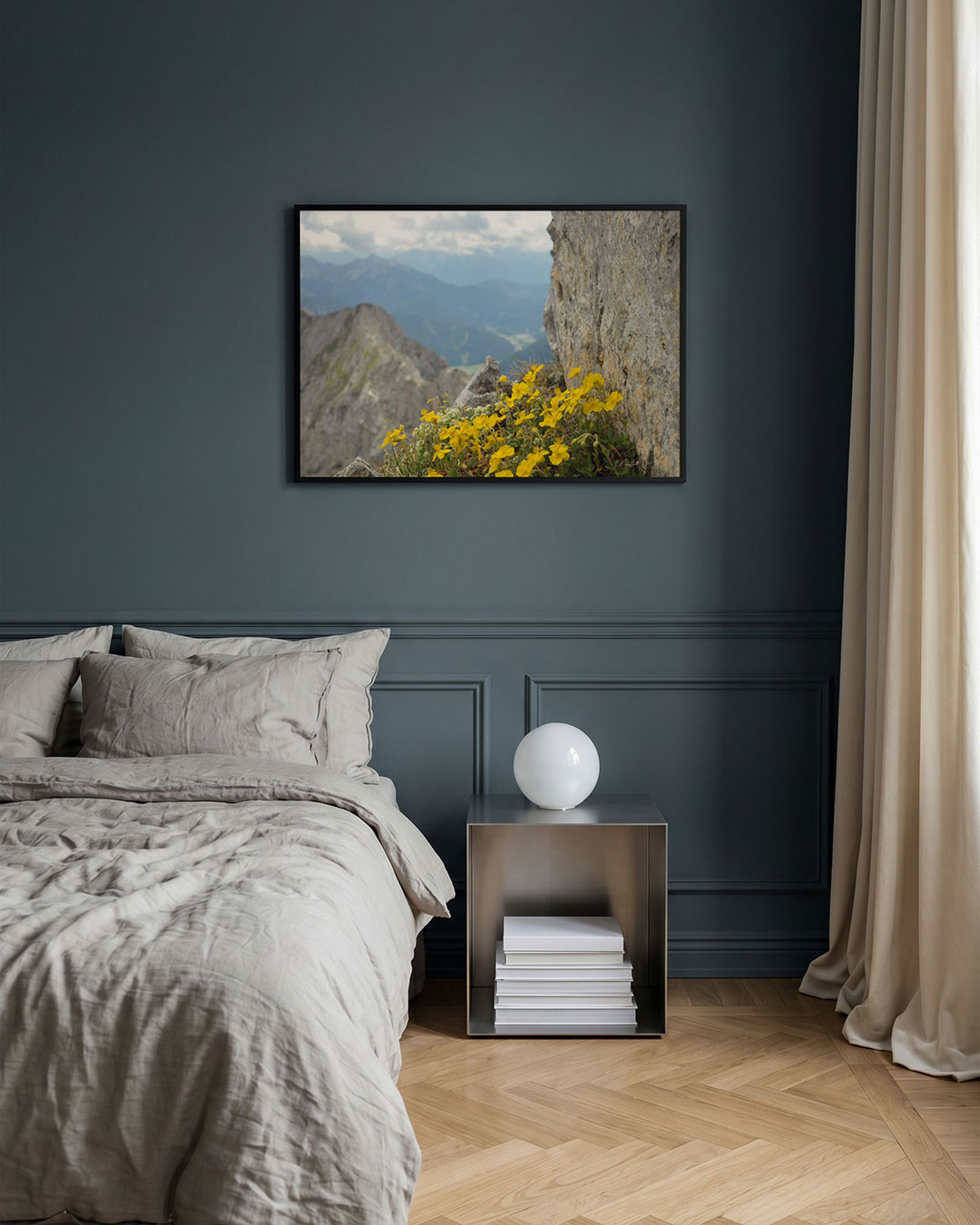 Bergbloemen en rotsen Poster