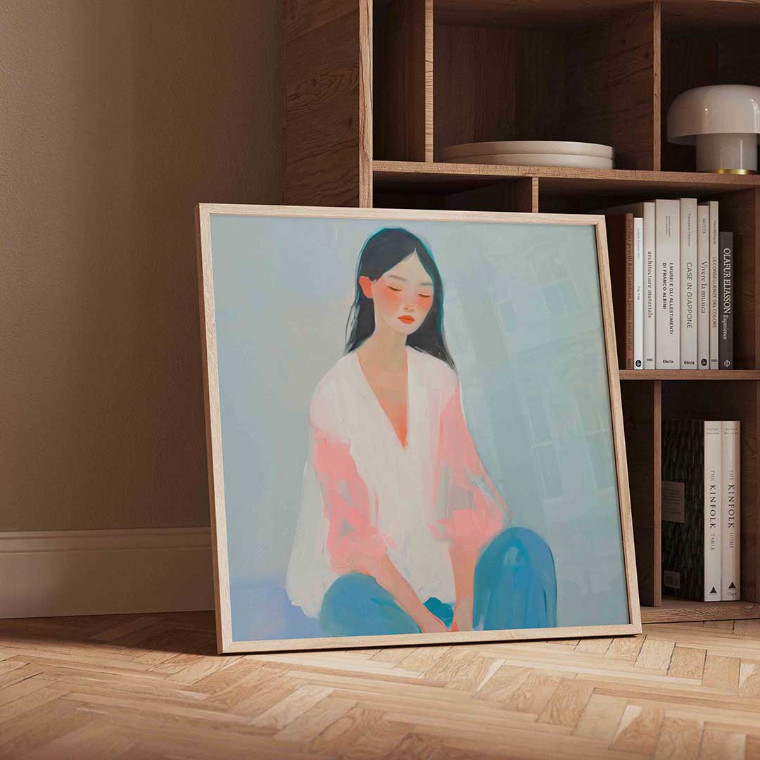 Vrouw in pasteltinten Poster