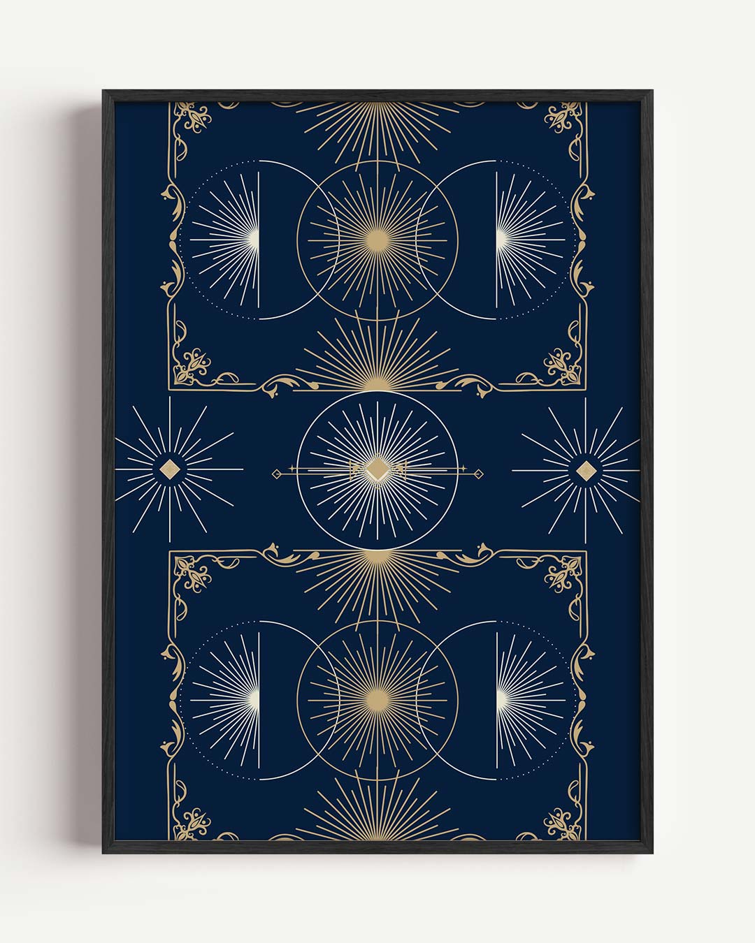 Art Deco Zonnestralen Poster
